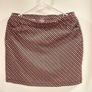 Croft & Barrow Pink and Black Diamond Pattern Pencil Skirt